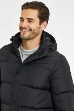 Threadbare 'Lucius' Showerproof Longline Padded Coat -Joe Browns Store m7625914183682 black xl 2