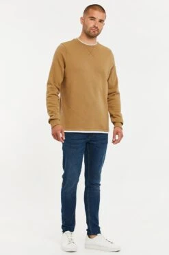 Threadbare 'Kisele' Crew Neck Sweatshirt -Joe Browns Store m7625914188649 camel xl 3