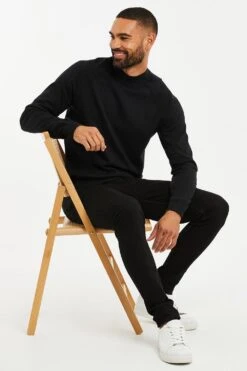 Threadbare 'Perrot' Cotton Blend Turtle Neck Jumper -Joe Browns Store m7625914190192 black xl 3