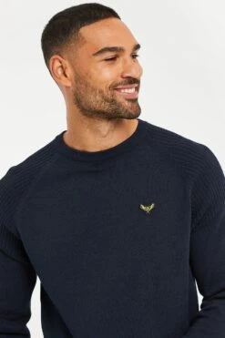 Threadbare 'Badger' Cotton Crew Neck Jumper -Joe Browns Store m7625914190598 navy xl 2