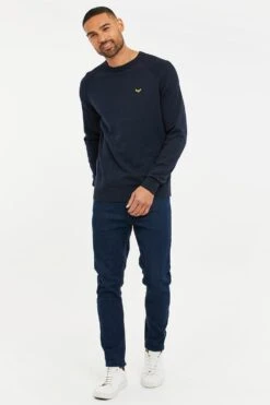 Threadbare 'Badger' Cotton Crew Neck Jumper -Joe Browns Store m7625914190598 navy xl 3