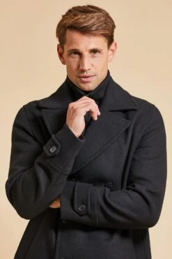 Threadbare 'Saile' Double Breasted Tailored Coat With Mock Layer -Joe Browns Store m7625914197870 black xl 3