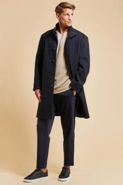Threadbare 'Lum' Funnel Neck Tailored Coat 8 Threadbare 'Lum' Funnel Neck Tailored Coat -Joe Browns Store m7625914198082 navy xl 2