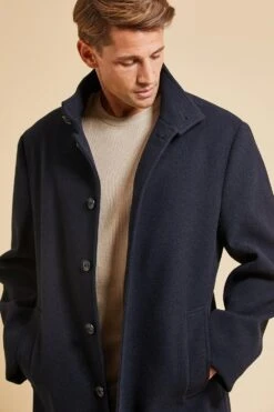 Threadbare 'Lum' Funnel Neck Tailored Coat 9 Threadbare 'Lum' Funnel Neck Tailored Coat -Joe Browns Store m7625914198082 navy xl 3
