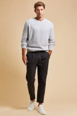 Threadbare 'Chardonnay' Smart Drawstring Cotton Trousers -Joe Browns Store m7625914210883 black xl 2