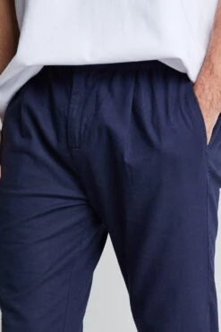 Threadbare 'Blaster' Luxe Linen Blend Drawstring Trousers -Joe Browns Store m7625914220912 navy xl 3