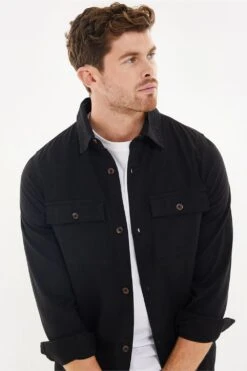 Threadbare 'Ministry' Lightweight Cotton Shacket -Joe Browns Store m7625914224286 black xl 3