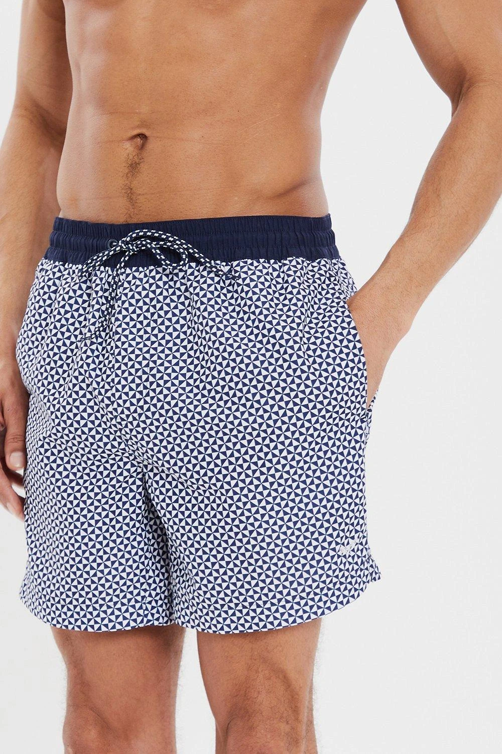 Threadbare 2 Pack 'Kite' Geometric Print Swim Shorts 5 Threadbare 2 Pack 'Kite' Geometric Print Swim Shorts - Image 3