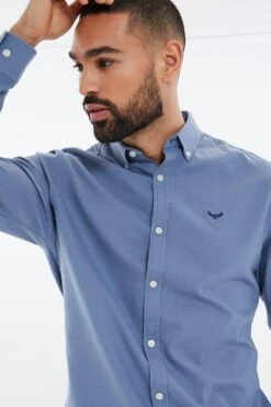 Threadbare Oxford Cotton 'Beacon' Long Sleeve Shirt -Joe Browns Store m7625914229960 mid20blue xl 3