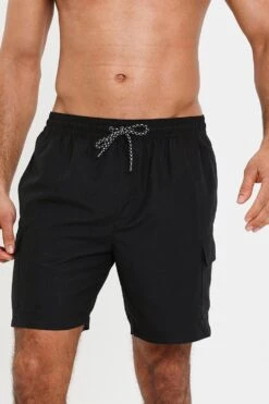 Threadbare 'Saxon' Mid-length Cargo Swim Shorts
