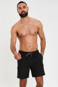 Threadbare 'Saxon' Mid-length Cargo Swim Shorts -Joe Browns Store m7625914230478 black xl 2