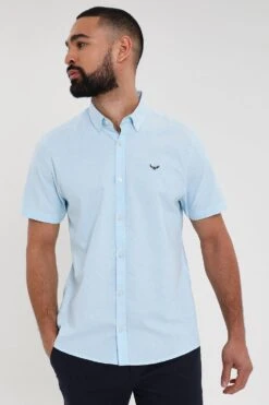 Threadbare Oxford Cotton 'Inferno' Short Sleeve Shirt