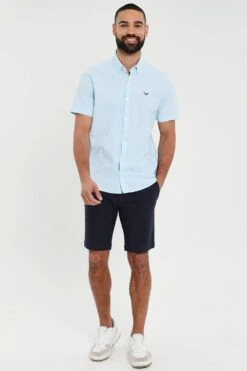 Threadbare Oxford Cotton 'Inferno' Short Sleeve Shirt -Joe Browns Store m7625914230645 light20blue xl 2