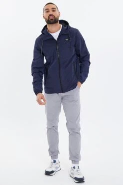 Threadbare 'Capture' Lightweight Zip Through Hooded Mac -Joe Browns Store m7625914231086 navy xl 2