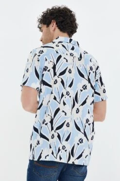 Threadbare 'Walmer' Short Sleeve Floral Print Revere Collar Shirt -Joe Browns Store m7625914231635 light20blue xl 1
