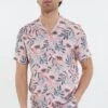 Threadbare 'Atoll' Short Sleeve Floral Print Revere Collar Shirt -Joe Browns Store m7625914231703 pink xl