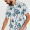 Threadbare 'Paradise' Short Sleeve Tropical Print Cotton Shirt