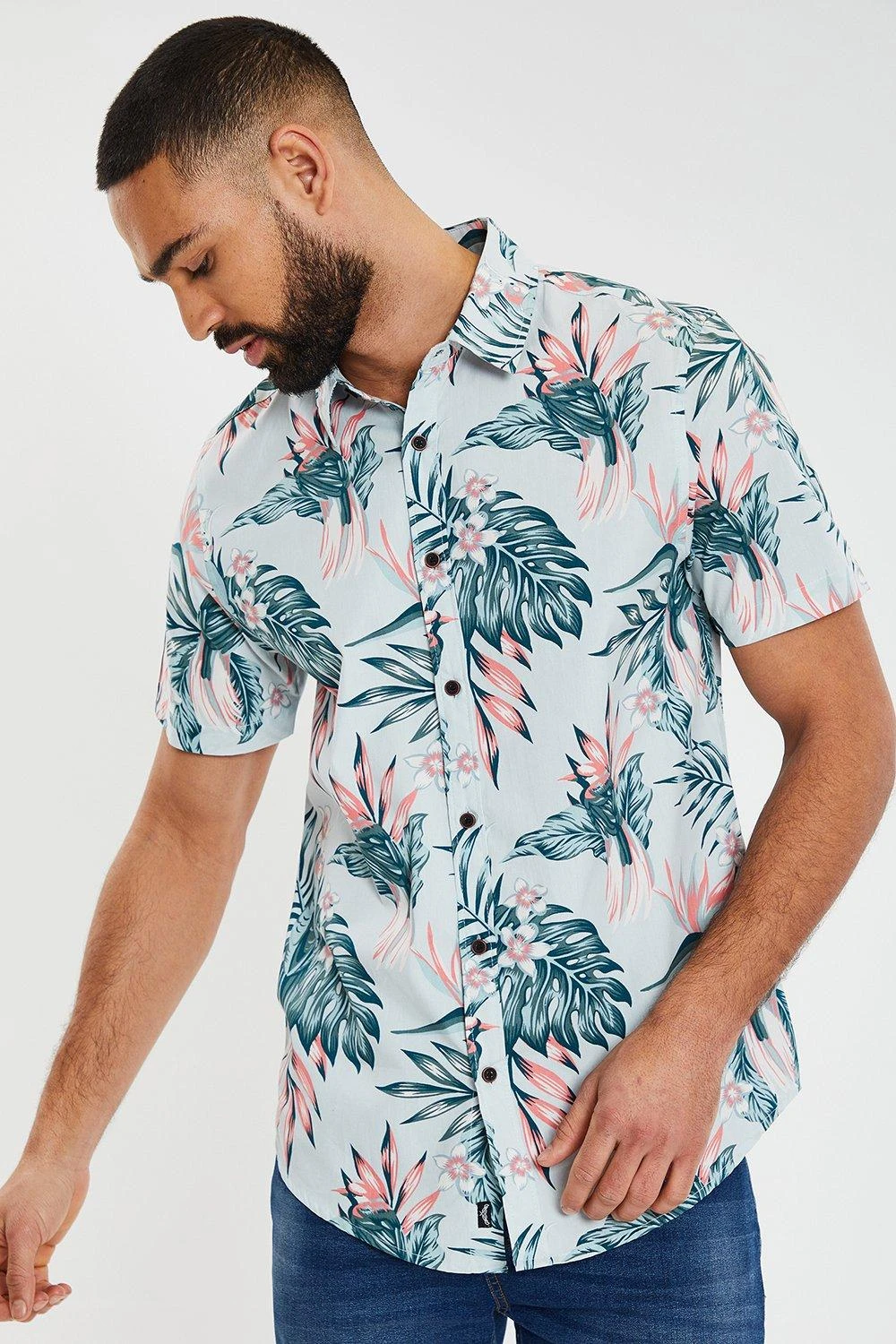 Threadbare 'Paradise' Short Sleeve Tropical Print Cotton Shirt 3 Threadbare 'Paradise' Short Sleeve Tropical Print Cotton Shirt