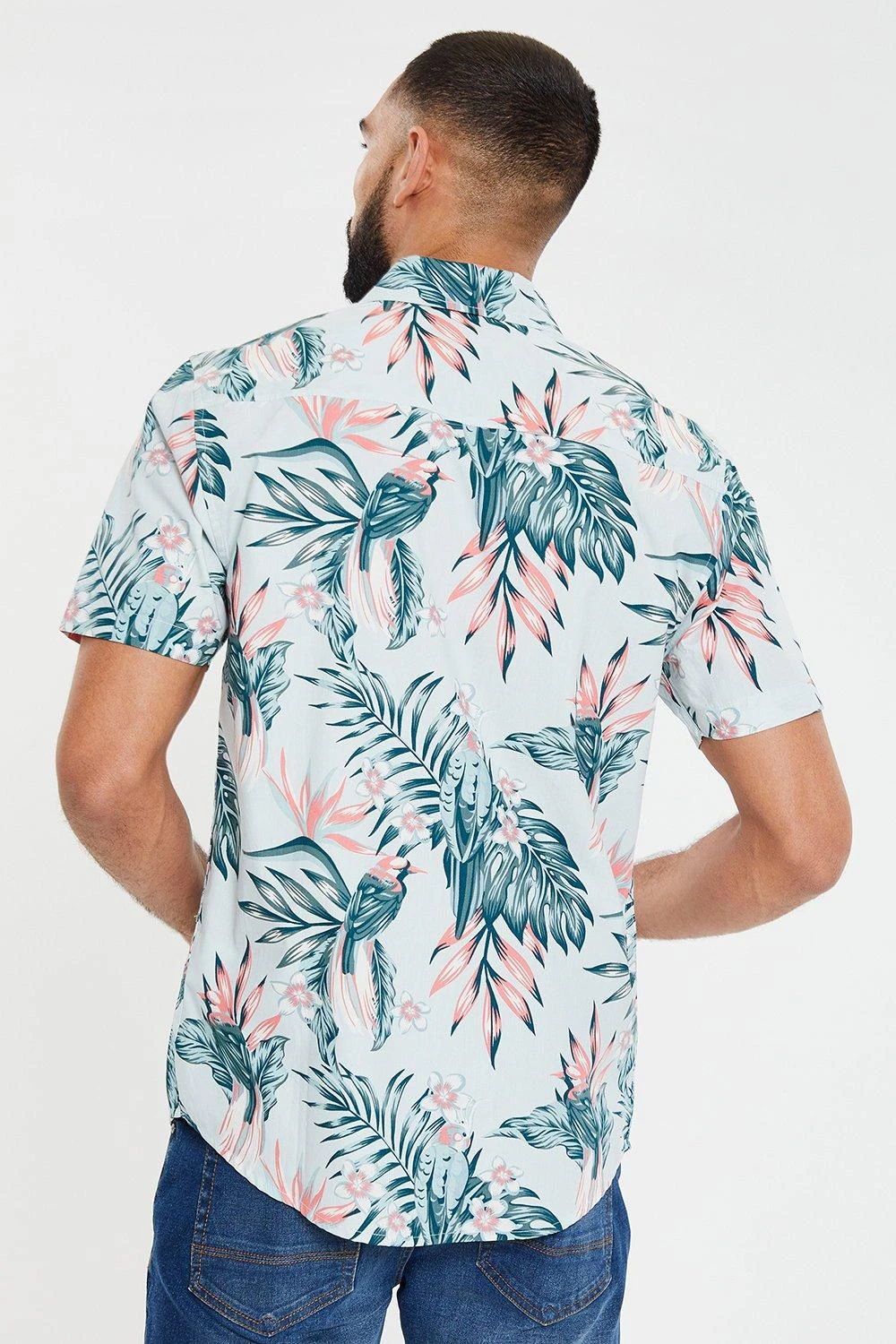 Threadbare 'Paradise' Short Sleeve Tropical Print Cotton Shirt 4 Threadbare 'Paradise' Short Sleeve Tropical Print Cotton Shirt - Image 2