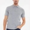 Threadbare 'Hartington' Cotton Rich 1/4 Zip Textured Knitted Polo