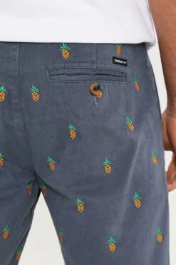 Threadbare Cotton 'Tropez' Embroidered Pineapple Chino Shorts -Joe Browns Store m7625914235084 blue xl 3