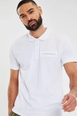Threadbare 'Maxton' Textured Jersey Polo Shirt
