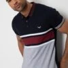 Threadbare 'Carlos' Colourblock Pique Polo Shirt -Joe Browns Store m7625914236944 navy xl