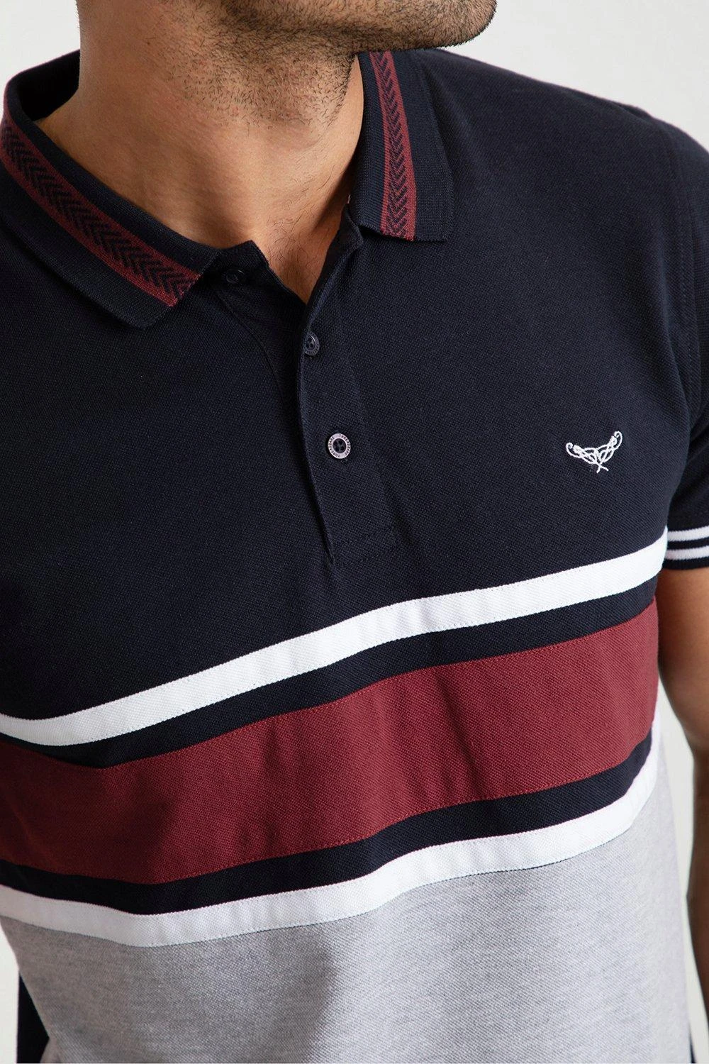 Threadbare 'Carlos' Colourblock Pique Polo Shirt 6 Threadbare 'Carlos' Colourblock Pique Polo Shirt - Image 4