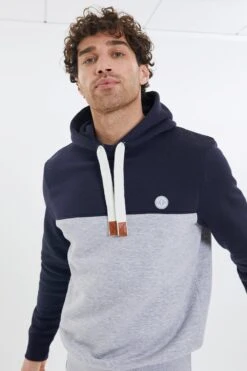 Threadbare 'Marcella' Cotton Blend Colourblock Hoodie -Joe Browns Store m7625914237415 navy xl 3