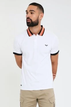 Threadbare 'Covina' Contrast Detail Jersey Polo Shirt