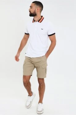 Threadbare 'Covina' Contrast Detail Jersey Polo Shirt -Joe Browns Store m7625914237736 white xl 2