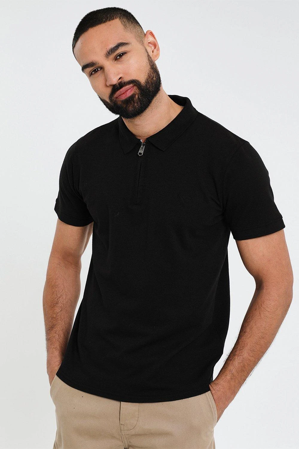 Threadbare 'Cleland' Waffle Knit Zip Collar Polo 3 Threadbare 'Cleland' Waffle Knit Zip Collar Polo