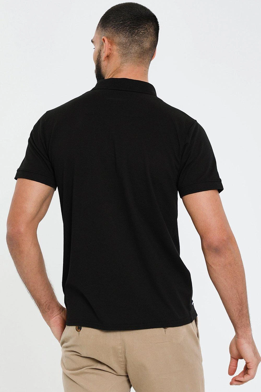 Threadbare 'Cleland' Waffle Knit Zip Collar Polo 4 Threadbare 'Cleland' Waffle Knit Zip Collar Polo - Image 2