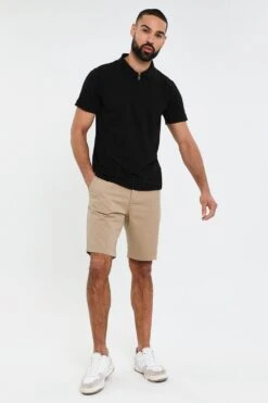 Threadbare 'Cleland' Waffle Knit Zip Collar Polo 8 Threadbare 'Cleland' Waffle Knit Zip Collar Polo -Joe Browns Store m7625914238085 black xl 2