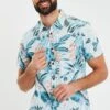 Threadbare 'Tropical' Cotton Short Sleeve Hawaiian Style Shirt
