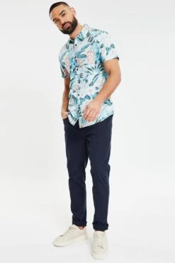 Threadbare 'Tropical' Cotton Short Sleeve Hawaiian Style Shirt -Joe Browns Store m7625914238276 mint xl 2