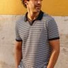 Threadbare 'Domino' Revere Collar Striped Pique Polo