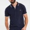 Threadbare Mabel' Revere Collar Jersey Polo Shirt