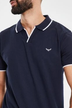 Threadbare Mabel' Revere Collar Jersey Polo Shirt -Joe Browns Store m7625914238689 navy xl 3