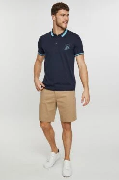 Threadbare 'Stone' Contrast Detail Jersey Polo Shirt -Joe Browns Store m7625914238825 navy xl 2