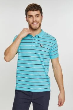 Threadbare 'Ginger' Striped Pique Polo Shirt