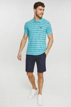 Threadbare 'Ginger' Striped Pique Polo Shirt -Joe Browns Store m7625914238955 turquoise xl 2
