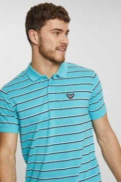 Threadbare 'Ginger' Striped Pique Polo Shirt -Joe Browns Store m7625914238955 turquoise xl 3