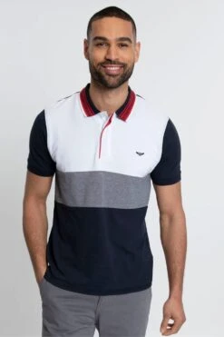 Threadbare 'Jose' Colourblock Pique Polo Shirt