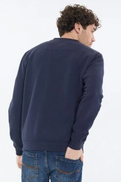 Threadbare 'Jeter' Fleece Zip Through Varsity Bomber Jacket -Joe Browns Store m7625914240859 navy xl 1