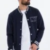 Threadbare 'Walter' Button Through Baseball Jacket -Joe Browns Store m7625914240965 navy xl