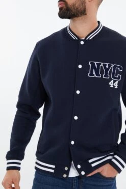 Threadbare 'Walter' Button Through Baseball Jacket -Joe Browns Store m7625914240965 navy xl 3
