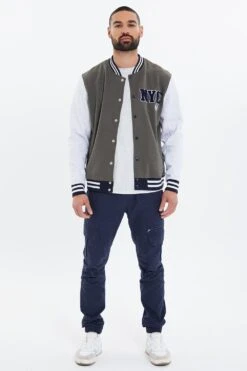 Threadbare Bryce' Button Through Baseball Jacket -Joe Browns Store m7625914241023 khaki xl 2