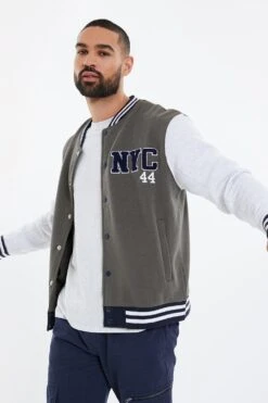 Threadbare Bryce' Button Through Baseball Jacket -Joe Browns Store m7625914241023 khaki xl 3