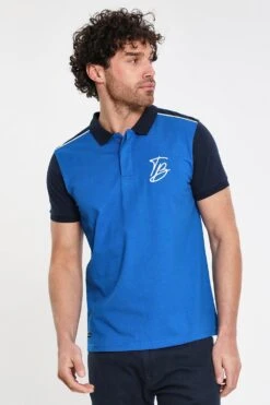 Threadbare 'Gilberto' Contrast Detail Cotton Jersey Polo Shirt